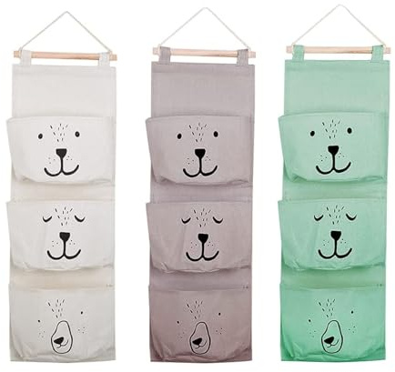 Yuqilin 3 PCS Organizador Colgante, Bolsillos Colgar Organizador Baño Colgar Bolsa Impermeable, Organizador Bebe Bolso Colgante de Almacenamiento, para Habitación Infantil, Baño, Dormitorio