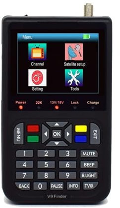 Receptor de satélite Buscador V9 buscador de satélite Digital buscador de satélite LCD de 3,5 pulgadas buscador de señal de satélite Digital medidor de satélite para Antenas de Sistemas de Recepción R