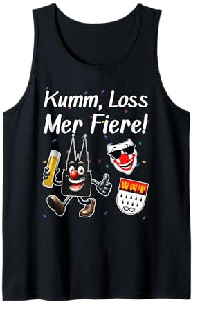 Kösch Kölle Alaaf Konfetti Karneval Fasching Kölner Dom Tank Top
