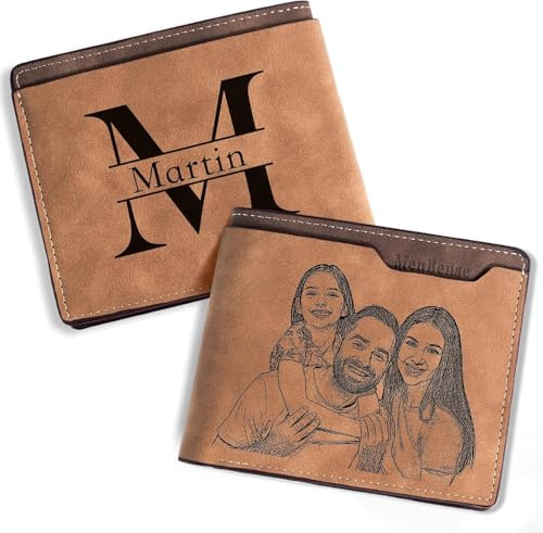 Cartera Personalizada Hombre, Cartera Hombre con Foto Grabado Nombre