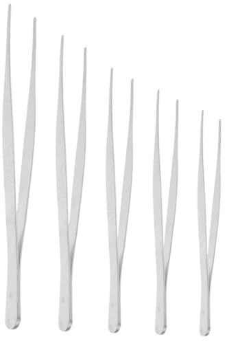 POPETPOP 5 pièces Pince à Épiler Industrielle Inoxydable pour Jardinage et Réparation Pinces à Thé Antidérapantes avec Têtes Variées Poignée Ergonomique Confortable Outils Durables pour