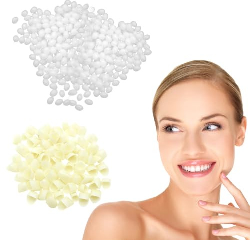 100g Provisorische Zahnreparaturperlen und 2 Beutel Zahnfüllmaterial, Zahnreparaturset, Zahnfüllungs Reparatursets für Fehlende Zähne, Abgebrochene Zähne, Prothesen und Veneers