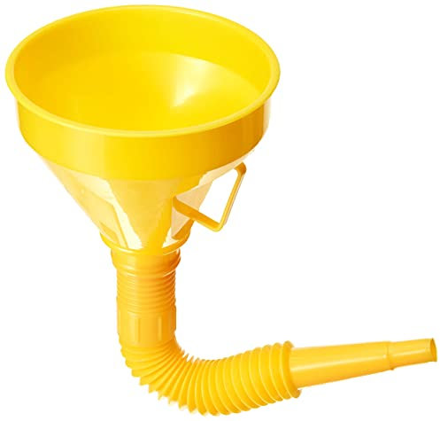 XL TECH 300607 Entonnoir à carburant avec filtre et extension flexible, jaune