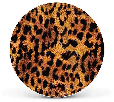 banjado Magnettafel Ø 47cm Weiß - Magnetwand aus Metall - Magnetpinnwand als Memoboard - Pinnwand Magnettafel Küche, Büro, Kinderzimmer inkl. 4 Magnete & Montageset - Leopard