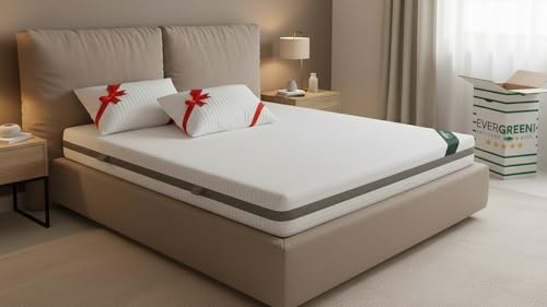 EVERGREENWEB Orthopädische Matratze 85x195 cm 20 Hoch aus Waterfoam + 1 Memory Foam Kissen KOSTENLOS, Härtegrad H2/H3 mit Massage-Effekt, Abnehmbarer Waschbarer Bezug, Ideal für alle Betten | Sleepy