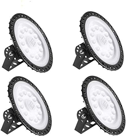 Bellanny 4 Pezzi 50W LED Alta Luce Della Baia,IP65 Impermeabili UFO Luce da Magazzino,Ultra-Sottile Lampada Industriale, 4000LM,Bianco Freddo,per Interna o Esterni,Garage,Fabbrica,Palestra…