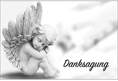 30 Danksagung Premium-Trauerkarten Klappkarten mit 30 Umschlägen im Set - Danke nach Trauer, Beerdigung, Sterbefall, Friedhof, Begräbnis Dankeskarten Danksagungskarten