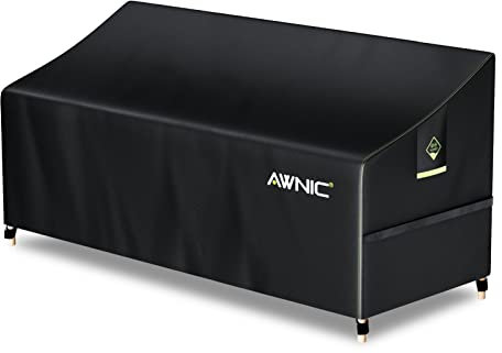 AWNIC Garden Bench Cover Love Seat Cover for Love Seat 3 Seater Garden Bench Waterproof Tear Resistant 420D Oxford 175x85x65/90cm Black/Green