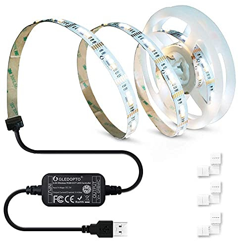 ZigBee 3.0 DC 5V USB TV Hintergrundbeleuchtung USB LED Strip Controller Pro Kit mit 2M RGBCCT IP20 Lichtstreifen kompatibel mit SmartThings App/Sprachsteuerung/RF-Fernbedienung Item Name
