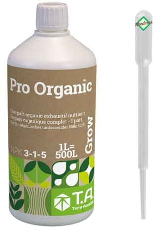 T.A. Pro Organic Grow 1 Litro - Fertilizante Natural para el Cultivo de Interior Tomates Pepinos Chili