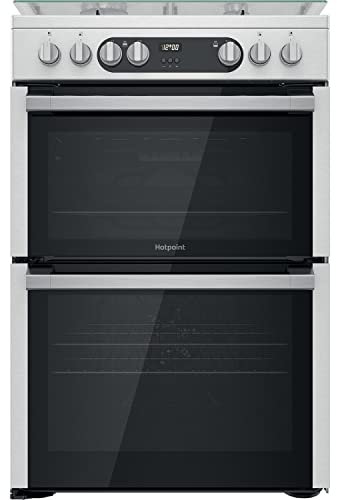 Hotpoint 60cm Dual Fuel Cooker - Stainless Steel
