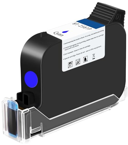 OLYBSJET Solvant Original Cartouche d'encre de Rechange à séchage Rapide pour imprimante Jet d'encre Portable BT-HH6105B2 Bleu