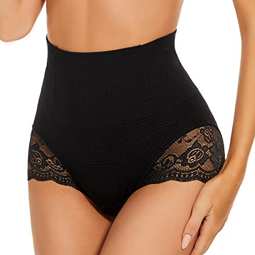 SURE YOU LIKE Shapewear Damen Miederhose Bauchweg Figurformender Body Shaper Shapewear Miederslip Unterwäsche für Damen,Schwarz, Tag L Size EU(44-46)