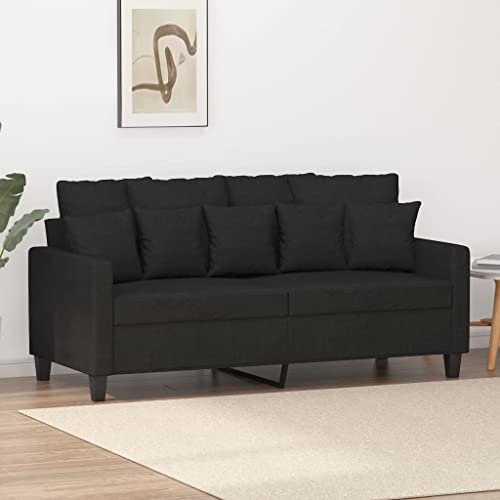 SECOLI Sofa 2 sitzer 2 sitzer Sofa 2er Sofa zweisitzer Sofa Sofas & couches kleines Sofa für jugendzimmer Sofa Wohnzimmer Couch 2 sitzer -Schwarz-Stoff-2-2sitzer:140cm