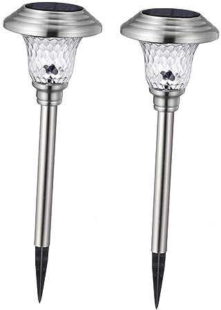 CAXUSD 2st Standlicht Für Park Solar-bodenleuchten Outdoor-led-solarleuchte Solarbetriebene Außenleuchten Mastleuchte Aus Edelstahl Solarleuchten Im Freien Solarlampe Stablichter Glas