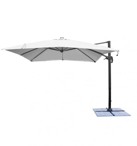 Briconess.com Ombrellone 3x4 mt con struttura in alluminio e pannello solare con luci led Lumus - DarkGray