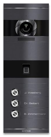 Metzler VDM10 2.0 Video Sprechanlage mit Kamera, Fingerprint, Smartphone App, SIP, LAN PoE, integrierte Türöffner Stromversorgung, Türsprechanlage für 3 Familienhaus, DB703 Eisenglimmer, Niko