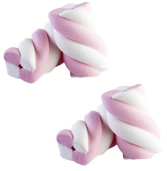 Bulgari Marshmallow Treccia Bianco Rosa per Decorazione Dolci Caramelle Morbide 1 kg
