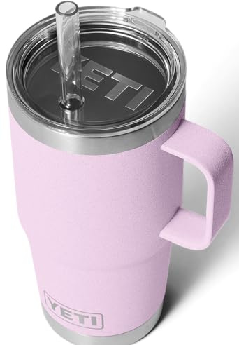 YETI Rambler Trinkbecher Mit Trinkhalmdeckel, Cherry Blossom, 25 oz (739 ml)