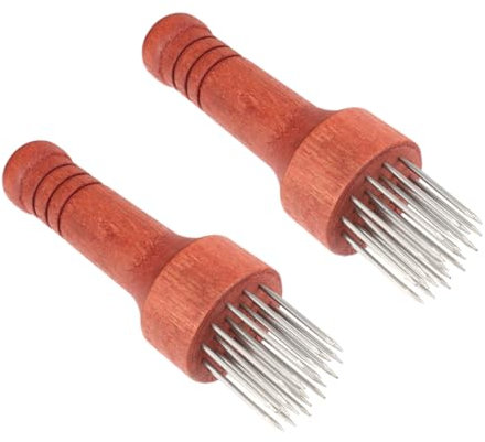 Garneck 2pcs Tender Meat Insert Household Meat Tenderizer Stainless Steel Steak Needle Pounding Tool for Pork