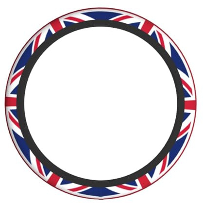 Universal Car Steering Wheel Cover Union Jack Print 15 Inch for Men Women