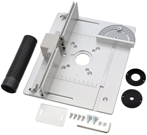 Nicear laque d'insertion pour table de toupie,alliage daluminium, fraiseuse à bois,avec protection anti-poussière transparente, outil dassistance à la gravure pour table