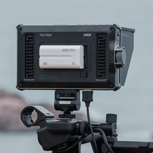 VILTROX DC-A1 Kamera Field Monitor 7 Touchscreen 2800 Nits, Full HD 1920x1080 IPS Video Monitor, 4K HDMI 2.0 In/Out, 3D LUT, Waveform, Focus-Peaking, 170° Weitwinkel, mit F550 Akku & Sonnenblende