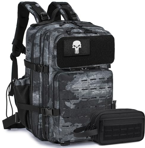 BAGROUPS Mochilas Militares Tácticas Hombre 45L Impermeable Bolsa para Ejército Paquete de Asalto Mochila Gimnasio Deportiva para Emergencias de 3 Dias para Caza Acampadas Senderismo al Aire Libre