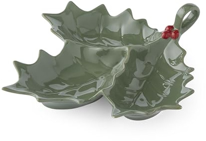 Cooksmart Christmas Robins Retreat Nibble/Dip Bowl | Decorative Ceramic Bowl for Snacks, Dips & Condiments | Festive Kitchen Tableware | Durable Serving Bowl for Kids, Adults & Everyday Dining