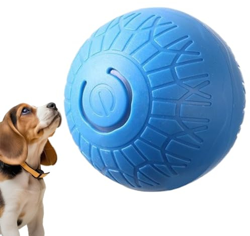 Rörelseaktiverad smart rullande hundboll – elektronisk berikningsboll | Abs & Pc interaktiv valpleksak för liten medium valp, tuggträning, träning och inomhuslek