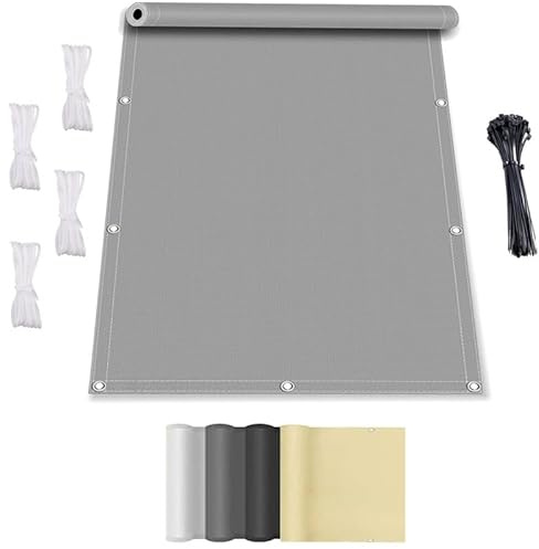 Tenda da Sole Impermeabile 4x6M Tenda parasole rettangolare,Telo Ombreggiante con Occhiellato Rettangolare,Panno Vele parasole per Esterni Pergola Piante Da Patio Serra Auto Piscina Grigio chiaro