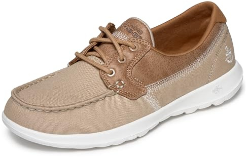 Skechers Go Walk Lite - Coral, Scarpe Da Barca Donna, Beige Natural, 37 EU