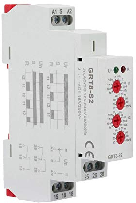 GRT8-S2 Mini Temporizador de Ciclo asimétrico, relé de Tiempo de Ciclo repetido ON/Off, riel DIN de 35 mm, para Ocasiones de Control de retardo cíclico (CA/CC 12-240 V)