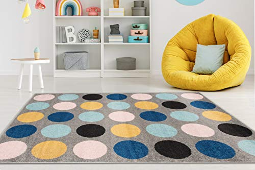 Carpeto Rugs Teppich Kinderzimmer Junge Mädchen - Kinderteppich für Spielzimmer Jugendzimmer - Viele Farben und Größen Pastellfarben Bunt 120 x 170 cm