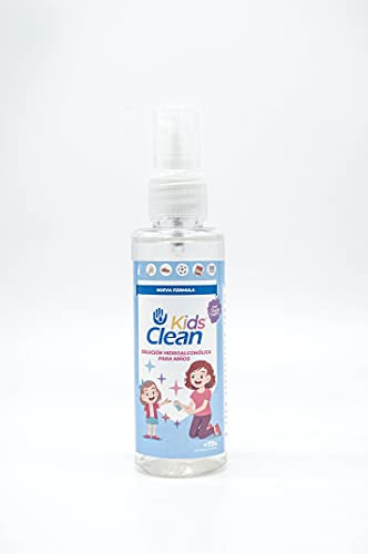 KidsClean Solution Hydroalcoolique avec Pulvérisateur pour Enfants, 73% d'Alcool, 60 ml