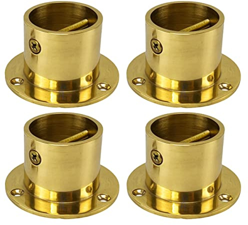 Pack of 4 x 24mm Polished Brass Decking Rope Cups Cup End Fixing Fitting - RopeServices UK