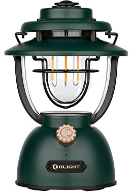 OLIGHT Olantern Classic 2 Pro Campinglampe 300 LM, LED Laterne im Retro-Stil Stufenlos Dimmbar für Halloween Dekoration, Notstrombank USB Wiederaufladbar,für Camping, Garten,Stromausfällen Kleegrün