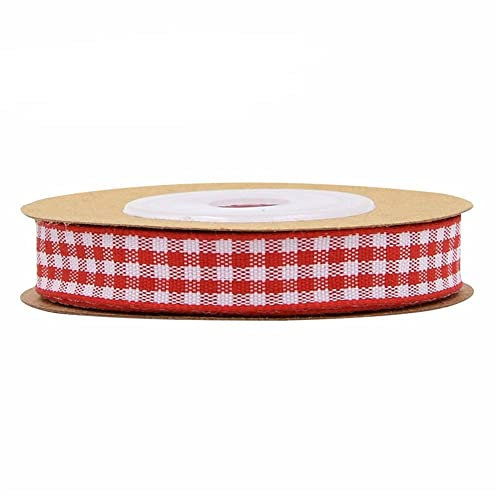 LUMoony 50 Yard 10mm Gingham RibbonPlaid Ribbon Kariertes Band Geschenkband Schleifenband Dekoband Satin Band für DIY Geschenk Verpacken, Partydeko, Hochzeit Weihnachten Dekoration