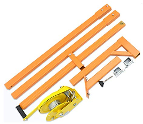 ANNIZA Acier Inoxydable Manuel, Outil de Levage d'installation extérieure, Grue, Pliage, treuil Manuel autobloquant Accessoires de treuil de climatiseur