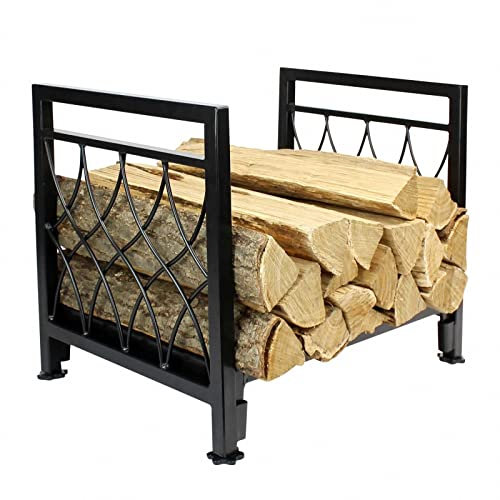 MAOTN Scaffale per Legna da ardere in Metallo in Stile Americano, portalegna per caminetto per la Decorazione della casa, portaoggetti in Legno Pesante e impilabile in Legno,Black,Size