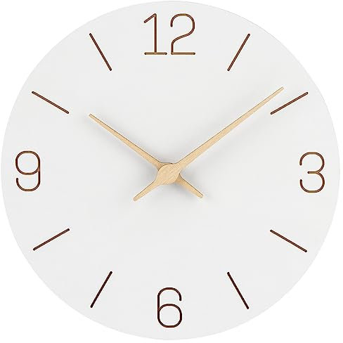 Orologio da parete grande, silenzioso, senza ticchettio, moderno in legno, verde, senza cornice, digitale, per bambini, esterni, giardino, camera da letto, soggiorno, bagno, cucina, ufficio, doccia