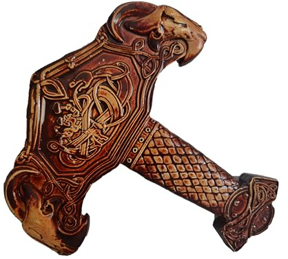 Roemer DE Thor's Hammer Wikinger-Kunstwerk aus Harz - Deko Nordische Heidnische Götter für Innen und Außen, Handgeschnitzt, Vikings, Mjölnir Dekoration, Mythologie, Home Decor