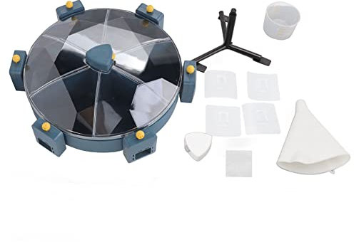 An der Wand Montierter Müslispender, 6-Gitter-Reisspender, Drehbare, Versiegelte Getreide-Lebensmittel-Aufbewahrungsbox, Trockenfutterspender, Feuchtigkeitsbeständige und Luftdichte(Blau Gelb)
