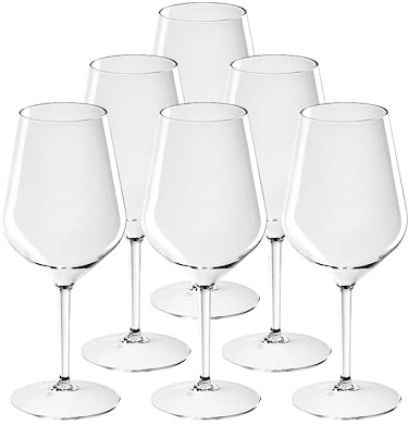 SPARKLERS CLUB Verre à Vin Incassable 47 cl Tritan Transparent Lot de 6 | Tritan Haute Transparence, Origine France, Résistant 350 Lavages, 47 cl Capacité, 214 mm Hauteur, Sans BPA, Certifié CE