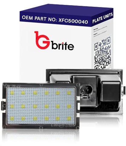 GBrite - 2x 18 SMD LED Number Plate Light Units Compatible with Land Rover Range Rover Sport (2005-2013), Discovery 3 (2005-2009), Discovery 4, Freelander 2 – Direct Replacement Upgrade