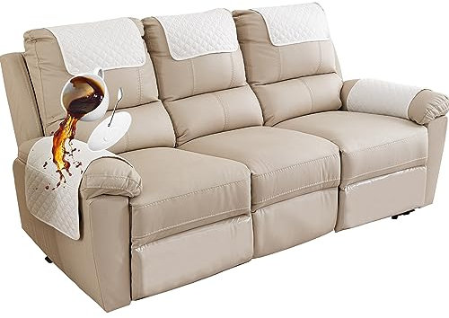 Armlehnenschoner, Armlehnenbezüge 1/2/3-er Set, Rutschfester Sofa Armlehne Kopfstützenbezug Für Sessel, Wasserdicht Armlehnenbezug, Sesselbezug Möbelschutz für Sofa, Stuhl (Beige,3-Sitzer (5 StüCk))