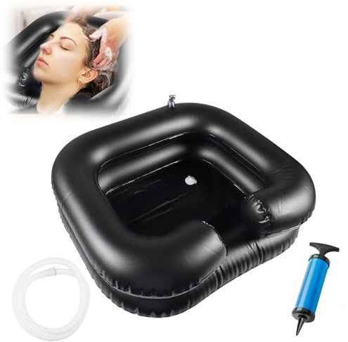talifoca Lavabo à Cheveux Gonflable Lavabo Gonflable Portable pour chevet, Bac lavage cheveux domicile, bac shampoing domicile, pour Personnes âgées Enfants Femmes enceintes