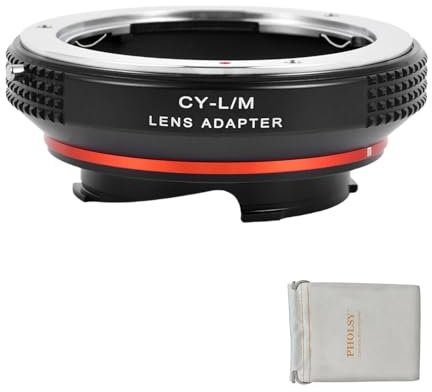 PHOLSY Objektivadapter mit 6-Bit Coding Kompatibel mit Contax/Yashica (C/Y) Objektivs und Leica M Mount Kameragehäuse CY auf Leica M
