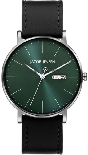 Jacob Jensen Herren-Armbanduhr Titan Quarz Schwarz/Grün 164