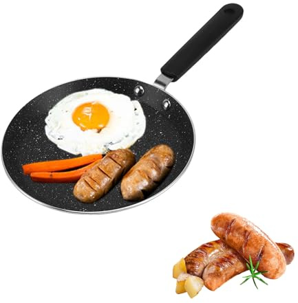 Tissting Crepe Pfanne, 15cm Antihaftpfanne pan Pfannkuchen Runde Omelette Pfanne Sandwichmaker Grillpfanne Toastpfanne für Gasherd Induktionsherd